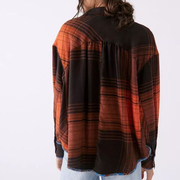 Urban Outfitters BDG Plaid Flowy Button Down Shirt(Size Small) - Picture 2 of 10